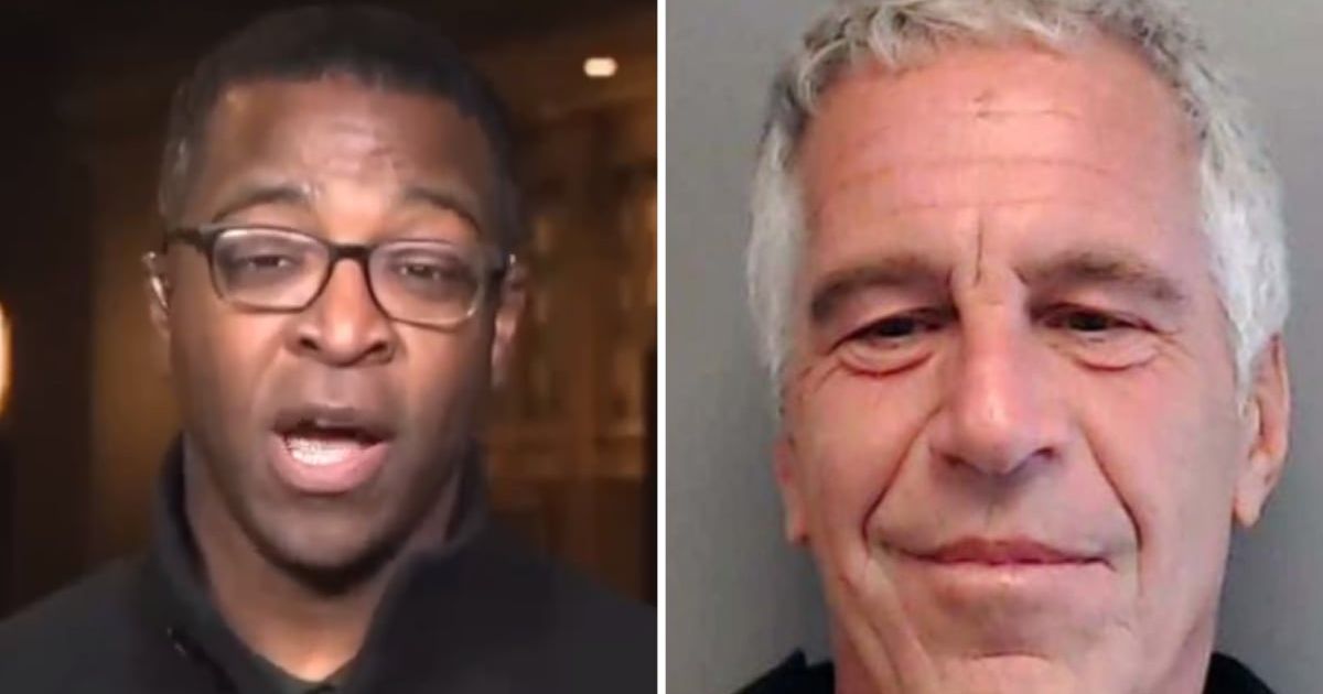 News Nation reporter Dray Clark claimed that a former 'president' will be named in the list of Jeffrey Epstein's associates that is set to be released in 2024 (@Collin Rugg/X, Getty Images)