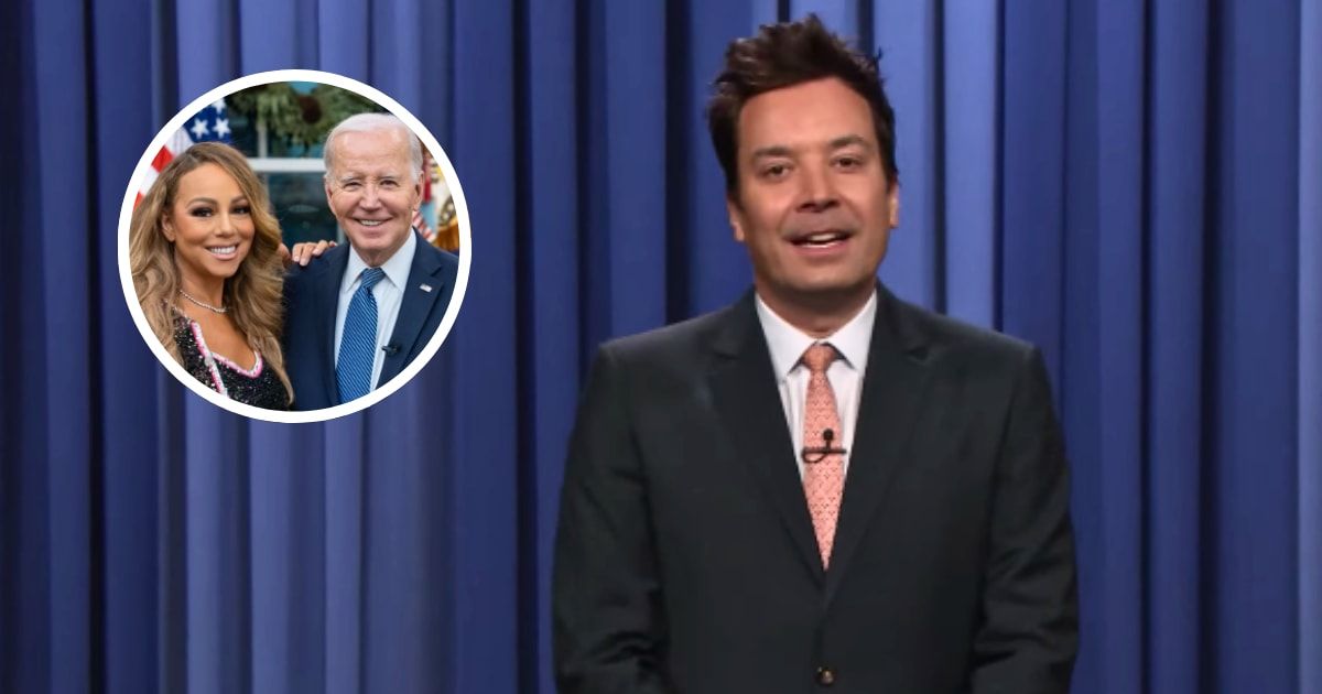 Jimmy Fallon joked about Mariah Carey visiting President Joe Biden at the White House with her twins on the December 21 episode of 'The Tonight Show' (@fallontonight/YouTube)