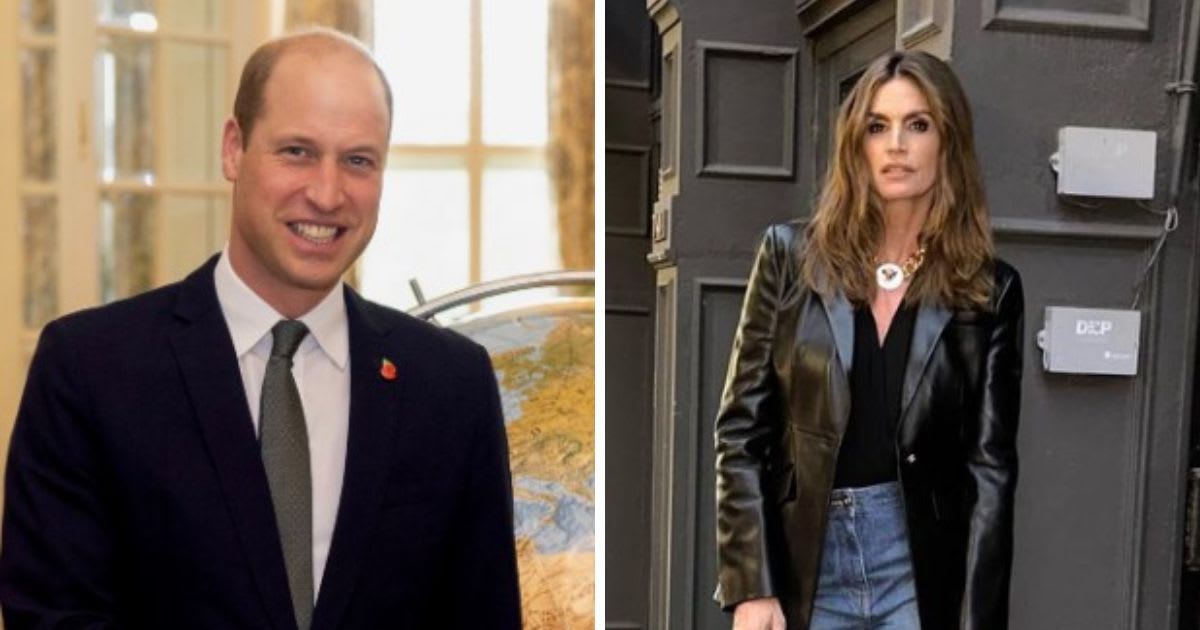 Cindy Crawford remembered meeting Prince William on a social media post (X/@KensingtonRoyal and Instagram/@cindycrawford)