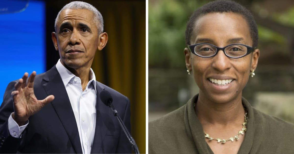 Former President Barack Obama (L) lobbied to persuade Harvard University to retain President Claudine Gay (R) (Harvard Radcliffe Institute, Getty Images)