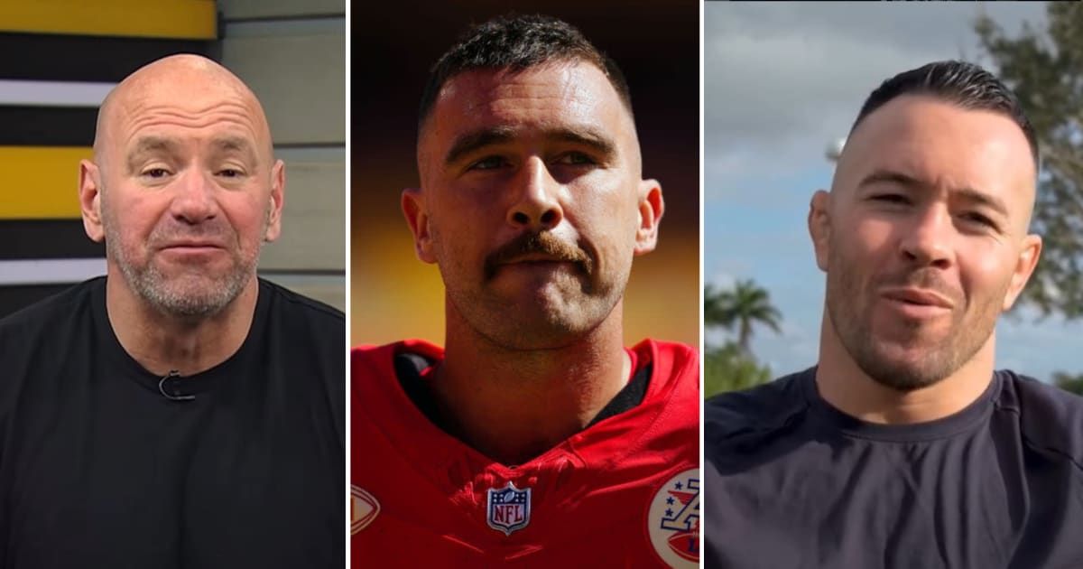 UFC president Dana White and fighter Colby Covington have blasted Travis Kelce for promoting Covid jab (Instagram, Getty Images)