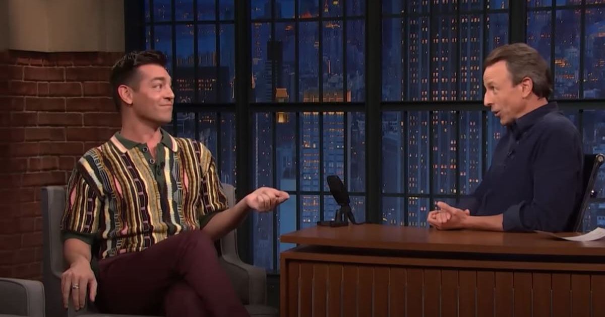 Comedian Matt Rogers discussed his holiday album on 'Late Night with Seth Meyers' (Late Night with Seth Meyers/Youtube)