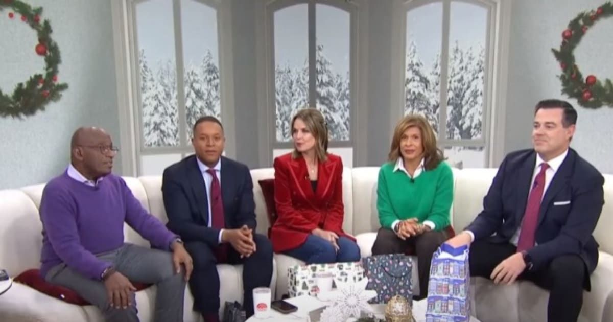 NBC switches-up Today's  holiday decor as rarely seen hosts exchange gifts in Chirstmas special