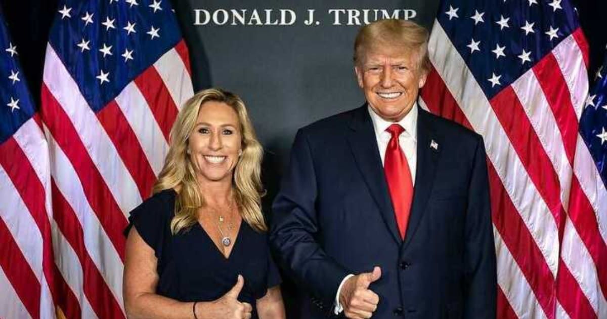 Marjorie Taylor Greene helped spread Donald Trump's message to 'stop the witch hunt' against him on social media (Instagram/@realmarjoriegreene)
