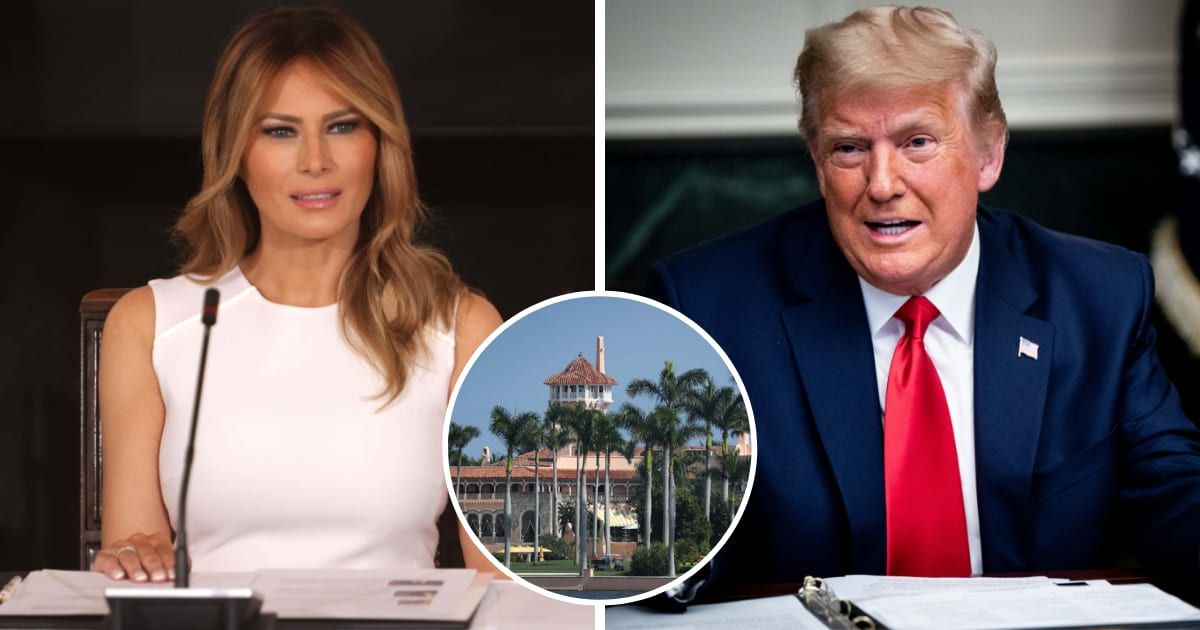 Melania Trump is hardly spotted together with her husband, Donald Trump, at their Mar-a-Lago resort (Getty Images)