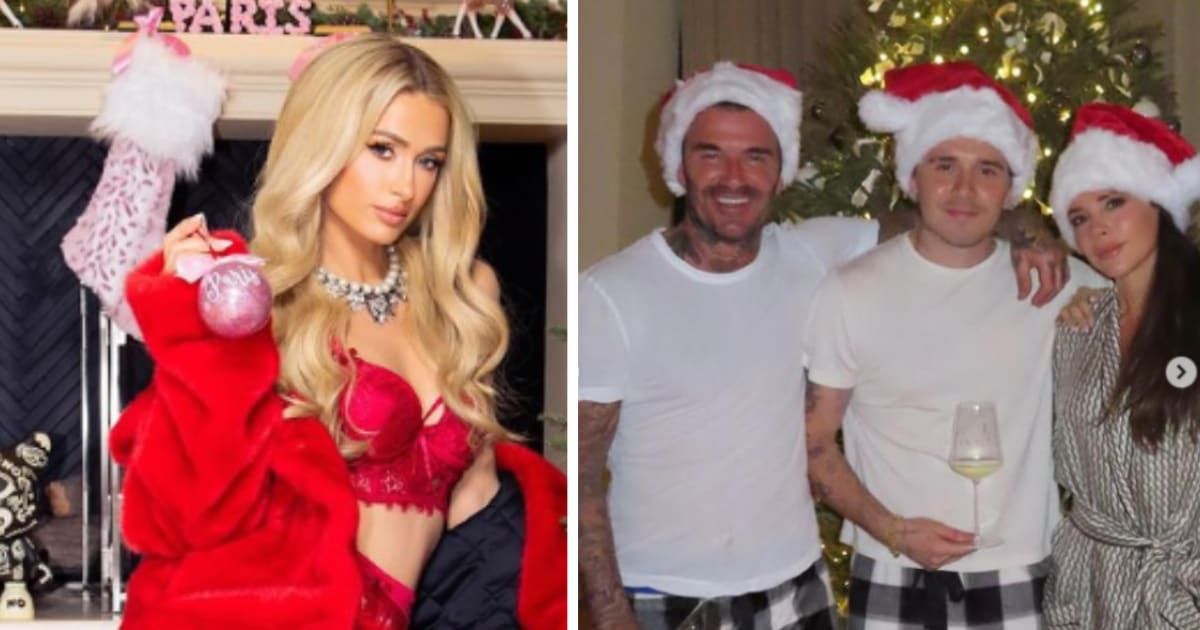 From Paris Hilton to the Beckhams, celebrities spread holiday cheer and celebrated Christmas 2023 with their loved ones (Instagram/ @parishilton and @victoriabeckham)