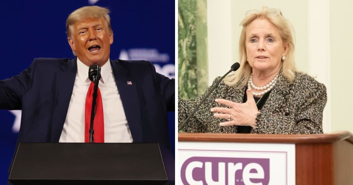 Donald Trump accused Rep Debbie Dingell of being ungrateful after the latter's criticism of his Christmas greetings (Getty Images, @repdingell/Instagram)