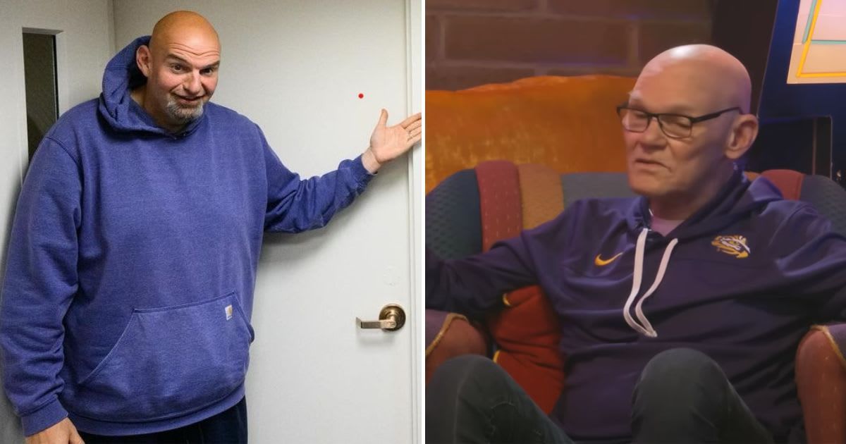 Fetterman told political consultant James Carville to 'shut the f*** up' about Biden and his odds of winning in the 2024 US general elections (@senfettermanpa/Instagram, Club Random Podcast/YouTube)