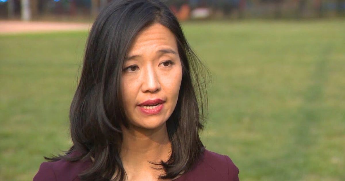 Michelle Wu received a lot of flak recently for hosting a party for elected people of color only (@WCVB/YouTube)