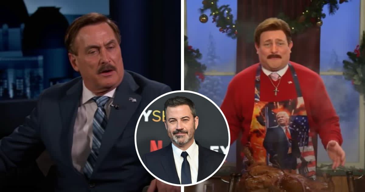 Impressionist James Adomian mimicked Mike Lindell on 'Jimmy Kimmel Live' (Jimmy Kimmel Live/Youtube/Getty)