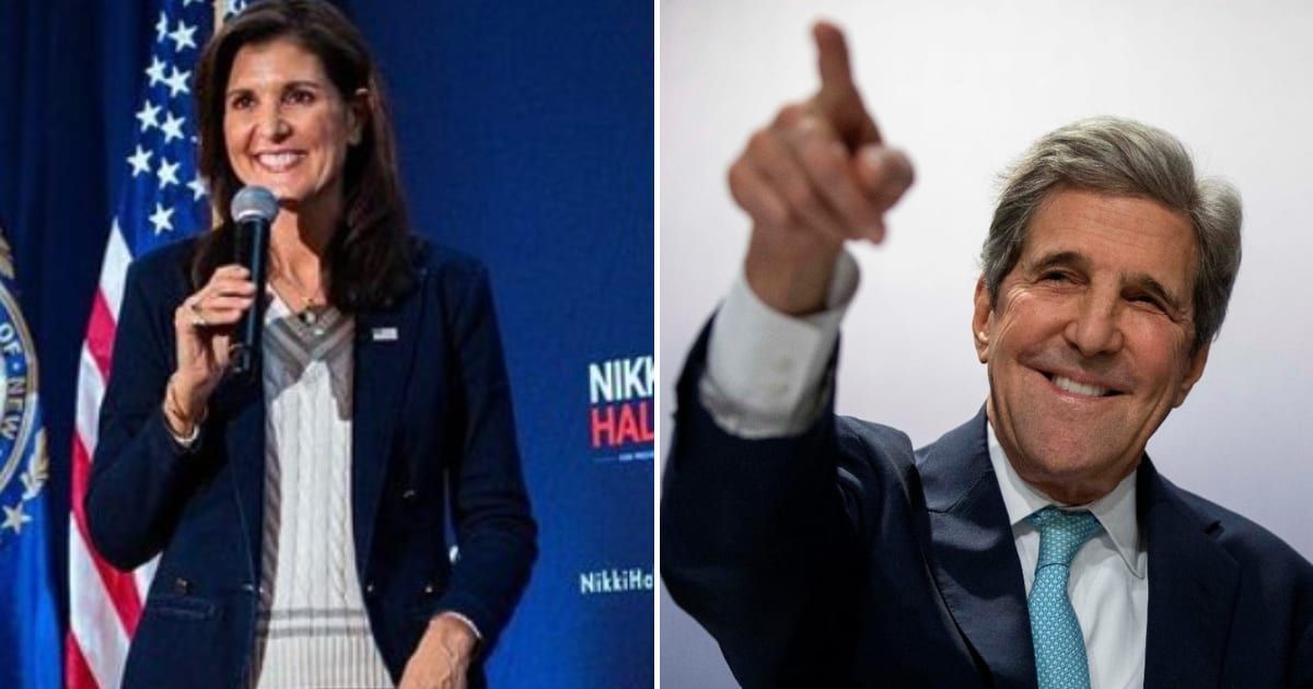 9-year-old boy asserts Nikki Haley is just like John Kerry in recent address in New Hampshire town hall (nikkihaley/Instagram, Getty Images)