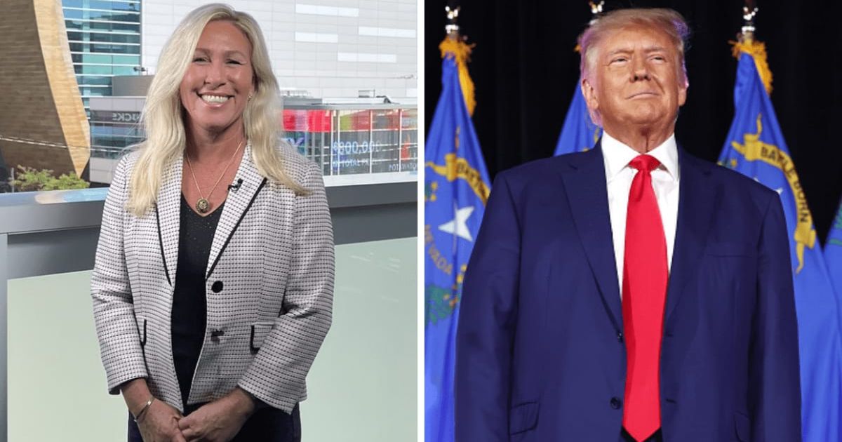 Marjorie Taylor Greene took to social media to share a poll and declare that it is 'Trump policies that are winning' (@mtgreenee/X, Getty Images)