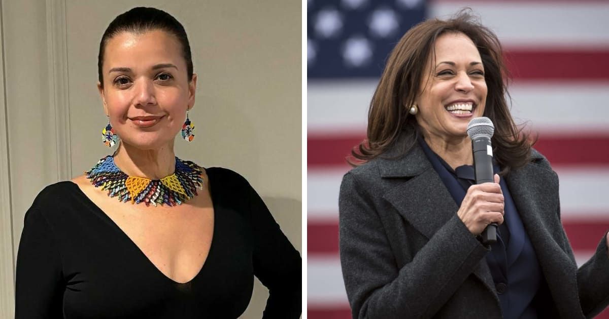 'The View' host Ana Navarro stunned her fans on social media as she shared a picture with Vice President Kamala Harris along with both their husbands (@ananavarrofl/Instagram, Getty Images)