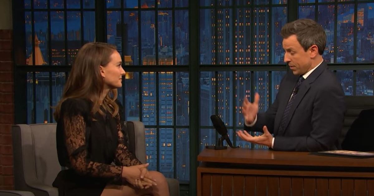 Natalie Portman joined Seth Meyers on his late-night show where she revealed a humorous holiday mix-up (Late Night with Seth Meyers/YouTube)
