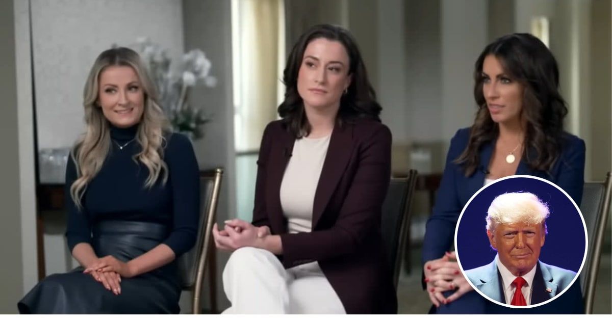 (L-R) Former White House officials Sarah Matthews, Cassidy Hutchinson, and Alyssa Farah Griffin issued a warning against Donald Trump's possible second term (ABC News/YouTube, Getty Images)