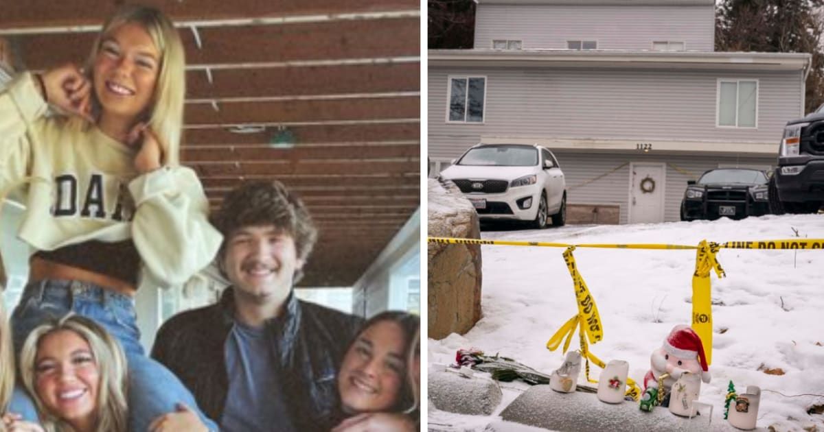 Xana Kernodle, Kaylee Goncalves, Madison Mogen, and Ethan Chapin were killed inside a Moscow house (Instagram/ @kayleegoncalves and David Ryder/Getty Images)