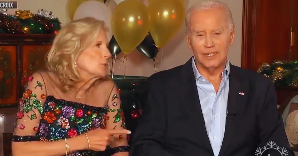 First lady Jill Biden had to prompt her husband, President Joe Biden, reminding him of his love for ice cream (ABC News/Screengrab)