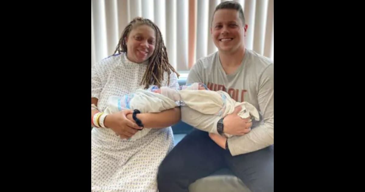 Eve and Billy welcomed their twin boys, Ezra and Ezekial, during the New Year's celebrations (Virtua Health)