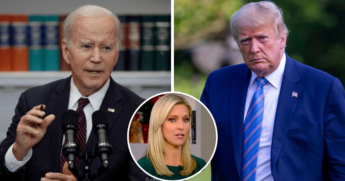 On the January 2, 2023, episode of 'Fox & Friends,' Ainsley Earhardt explores Joe Biden trailing Donald Trump in polls among Hispanic and young voters (Getty Images, Screengrab/Fox News)