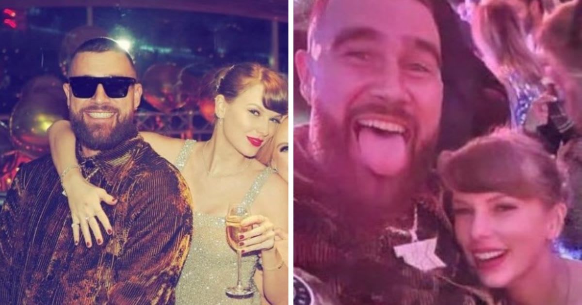Taylor Swift was seen with 'missing' lipstick on New Year's Eve party (X/@SavLovesSwift and @katiesversion89)