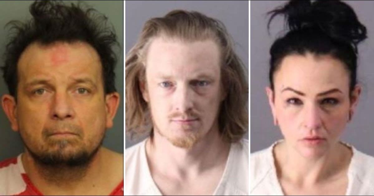 (L-R) Dustin Stanfield, Joshua Guthrie and Brittany Patterson were arrested for murdering David Nicholas’ death (Birmingham Police Department)