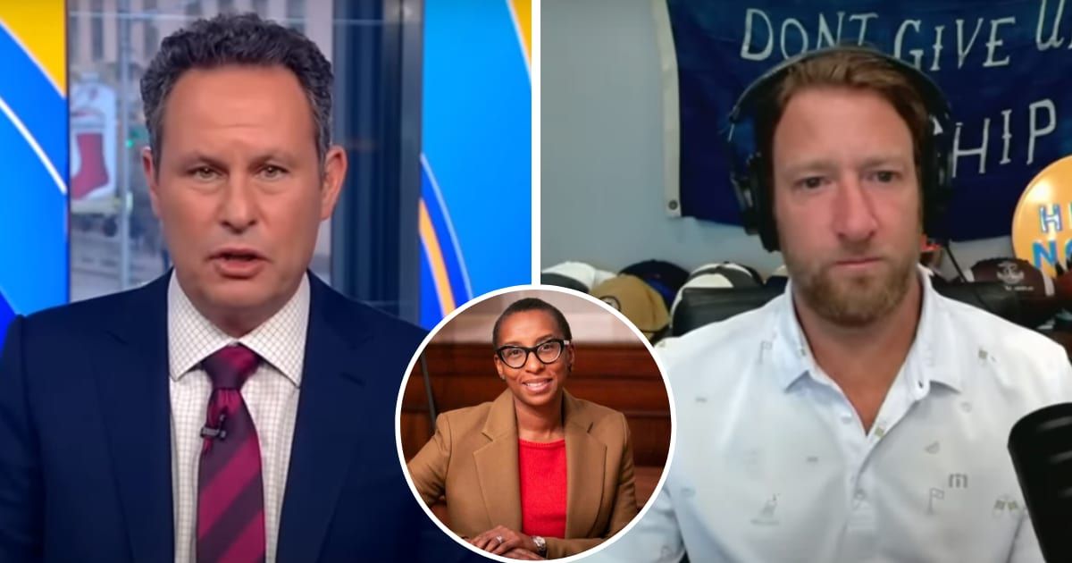 Brian Kilmeade and Dave Portnoy discuss Claudine Gay stepping down as Harvard president on the January 3, 2024 episode of 'Fox & Friends' (Screengrab/Fox News)