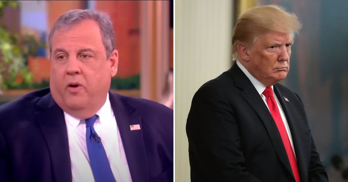 Former New Jersey Governor Chris Christie revealed that if he's elected POTUS in 2024, he would not grant a presidential pardon to Donald Trump (The View/YouTube, Getty Images)