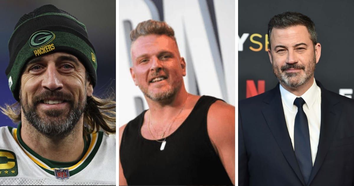The online community remains skeptical of Pat McAfee's apology to Jimmy Kimmel, following escalating feud between Kimmel and Aaron Rodgers (Getty)