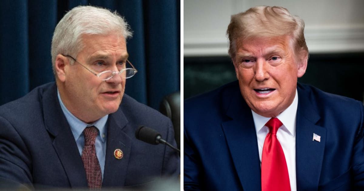 Rep Tom Emmer is the latest among the House leadership to endorse Donald Trump for President (@GOPMajorityWhip/X, Getty Images)