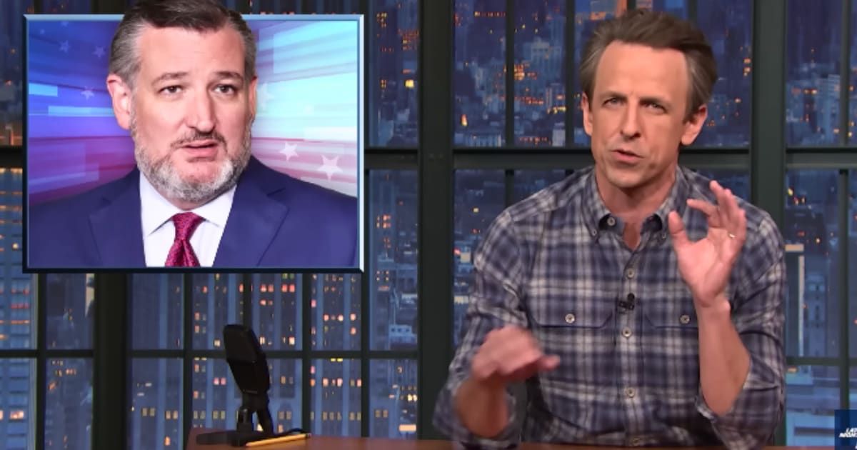 Seth Meyers mocked Ted Cruz for a speech he made on December 19 mocking 'liberal' women (@LateNightSeth/YouTube)