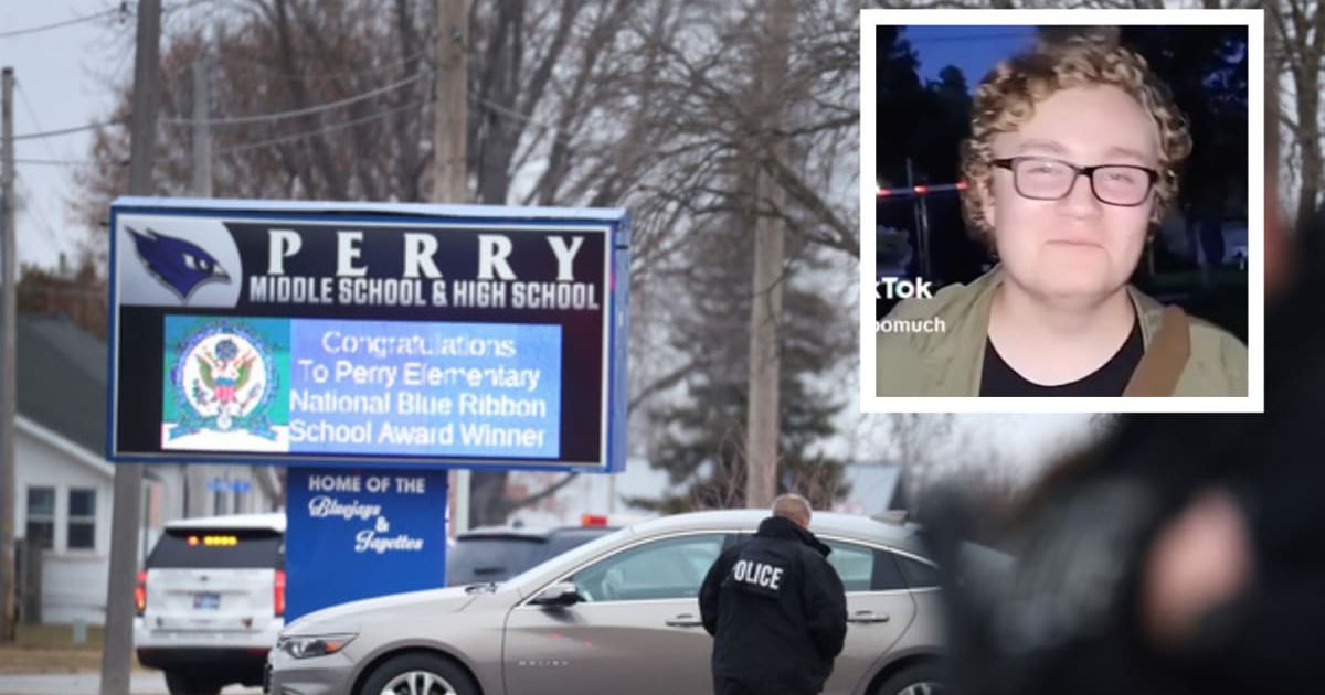 Perry High School shooter Dylan Butler reportedly turned the gun on himself after shooting six people, killing 1 (TikTok/@tooktoomuch)