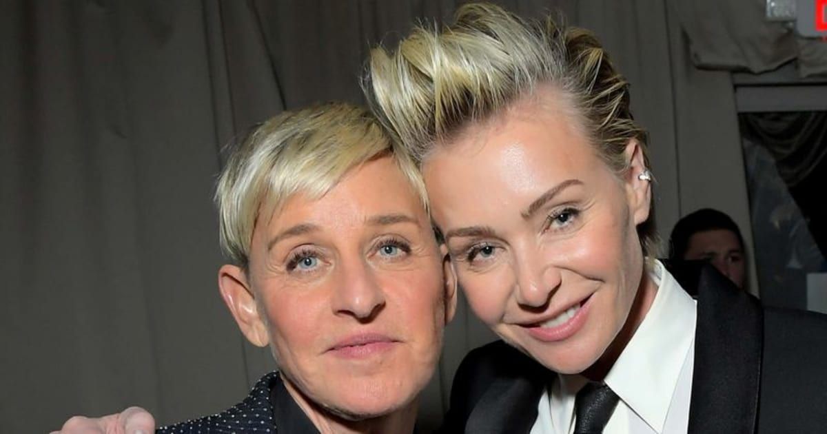 Ellen DeGeneres and Portia de Rossi at the after party of an award show (Getty Images)