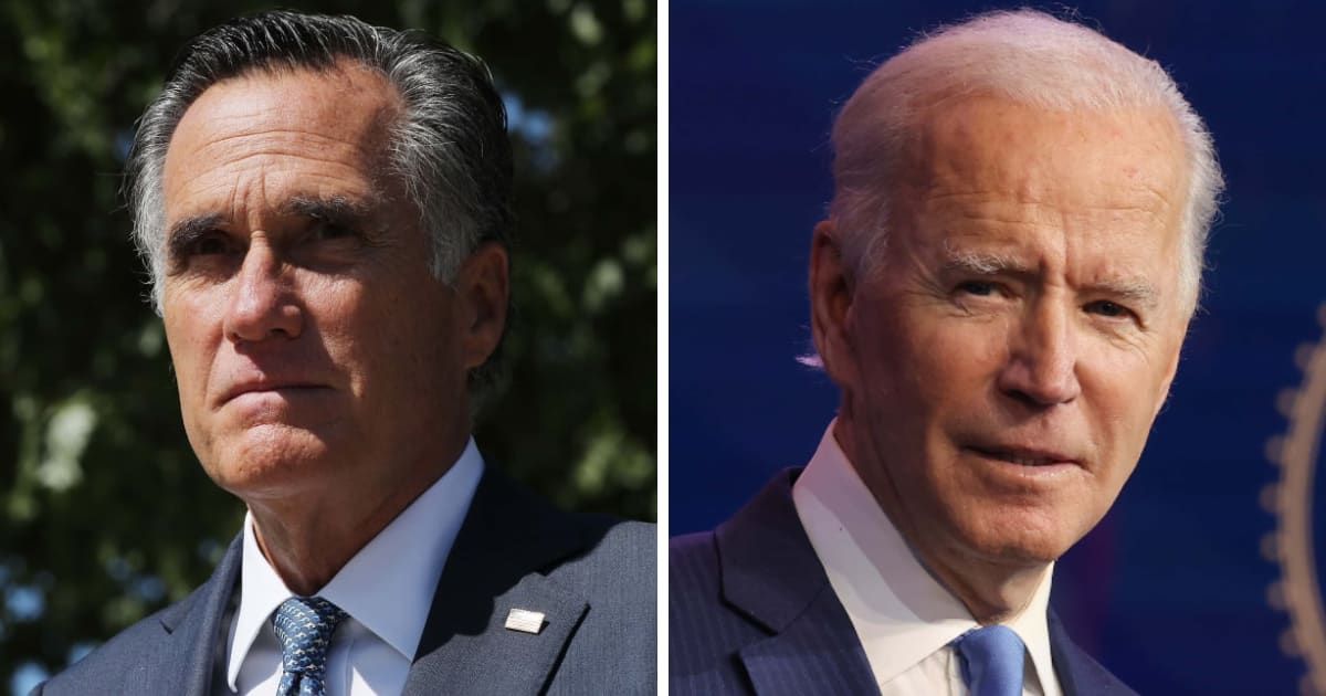 Senator Mitt Romney claimed Joe Biden's presidential re-election campaign needed 'fresh material' other than the January 6 Capitol riot (Getty Images)