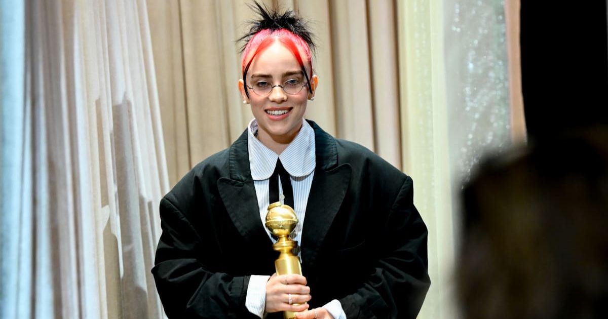 Billie Eilish won the award for the Best Original Song at the Golden Globes 2024 (Michael Buckner/Golden Globes 2024/Getty Images)