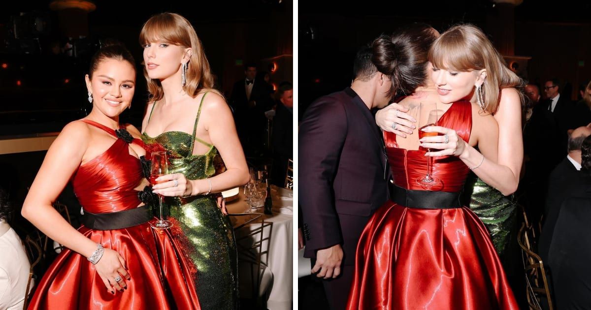 'Two powerhouses': Fans gush over Taylor Swift and Selena Gomez as they share a warm hug and gossip at Golden Globes 2024