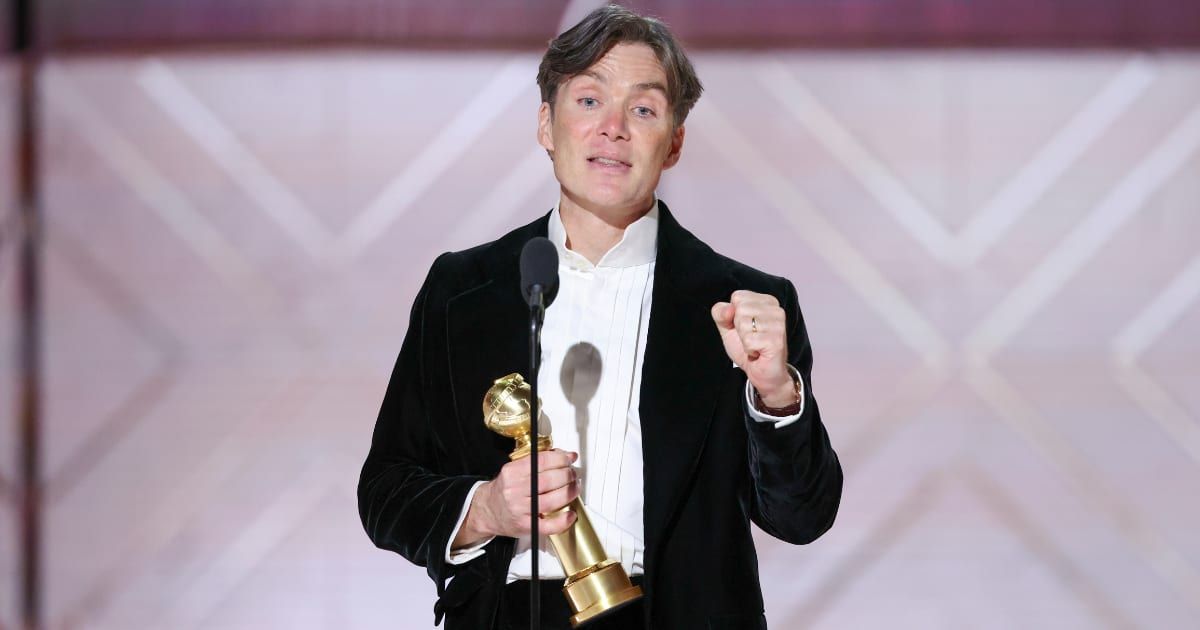 Just seconds after Cillian Murphy's name was announced for the Best Actor award, his wife planted a firm kiss on his lips (Getty Images)