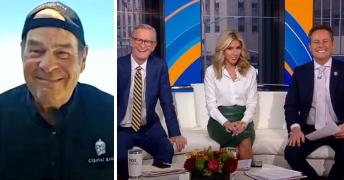 Dan Aykroyd with co-hosts Steve Doocy, Ainsley Earhardt, and Brian Kilmeade on the December 8, 2024 episode of 'Fox & Friends' (Screengrab/Fox News)