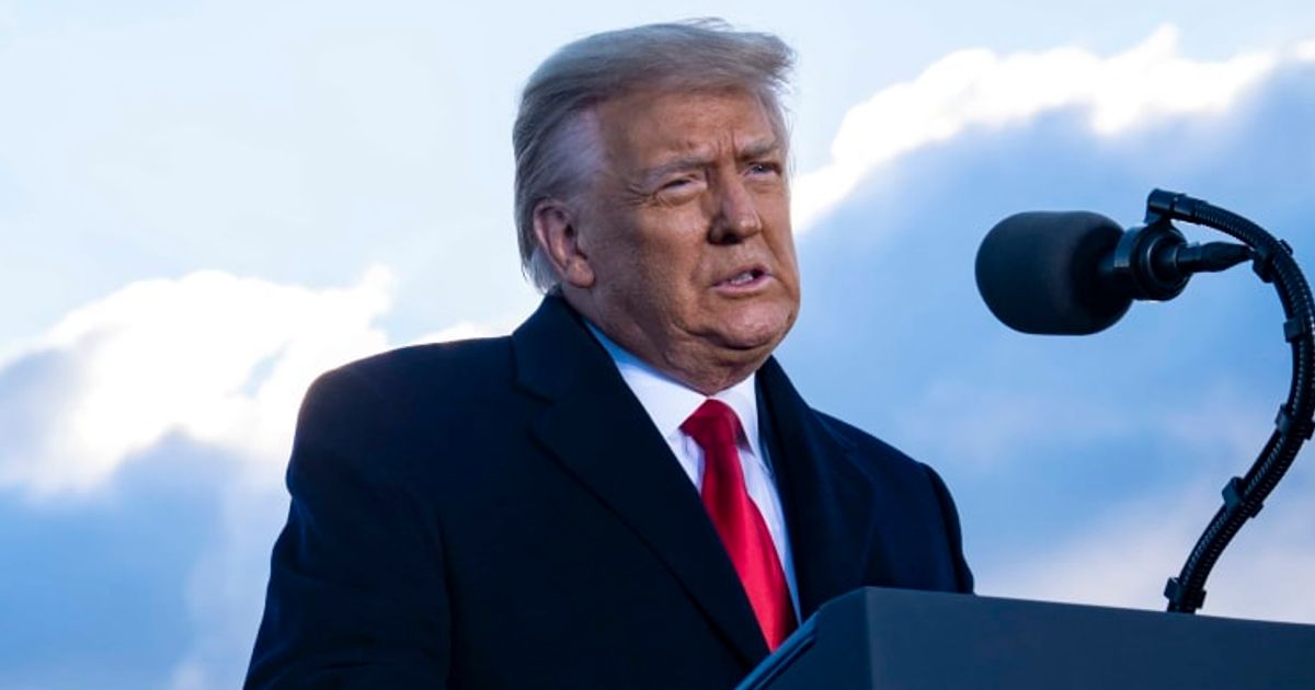 Former President Donald Trump asserted that the reason the economy is flourishing is because of his contributions as POTUS (Getty Images)