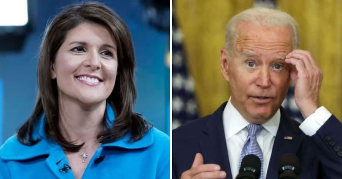 Former South Carolina governor Nikki Haley ripped into President Joe Biden for 'lecturing' her about the cause of the Civil War during a speech in her home state (Getty Image)