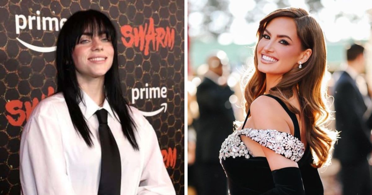 Fans cheer as social media star Haley Kalil posts video of her flirty interaction with Billie Eilish at the Golden Globes 2024 (Getty Images, @haleyybaylee/Instagram)