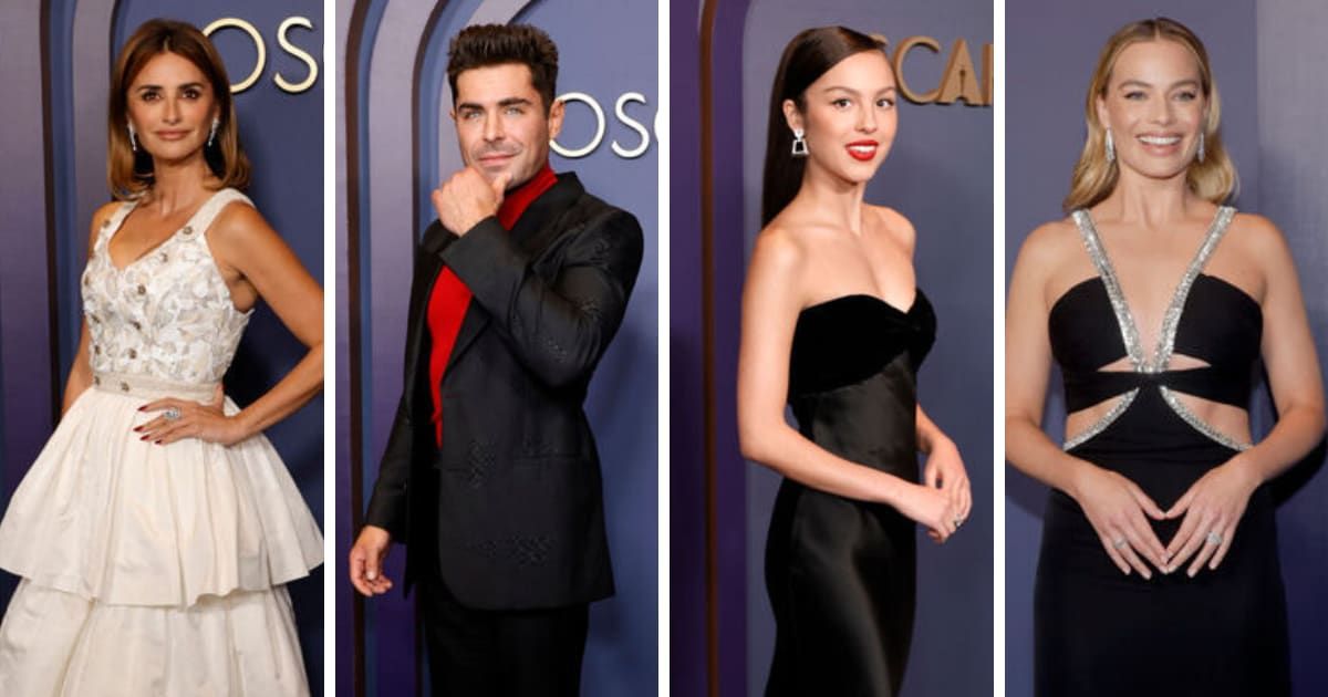 Penelope Cruz, Zac Efron, Olivia Rodrigo and Margot Robbie at the Governors Awards 2024 (Emma McIntyre/WireImage, Frazer Harrison/Getty Images)