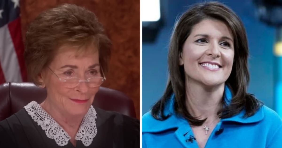 Famed television court personality Judge Judy announced her endorsement for GOP contender Nikki Haley (Judge Judy/YouTube and Getty Image)