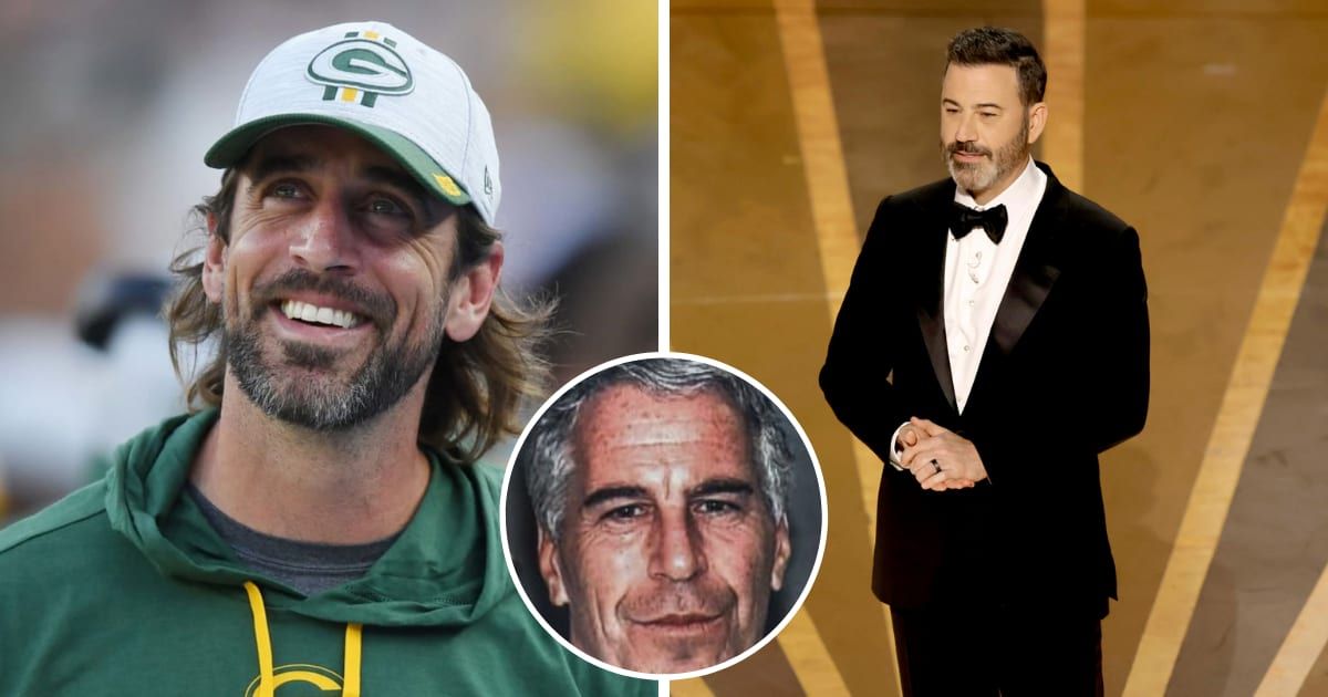 In a rambling 10-minute monologue on 'The Pat McAfee Show,' Rodgers linked Kimmel to Epstein but didn't formally apologizing (Getty Images)