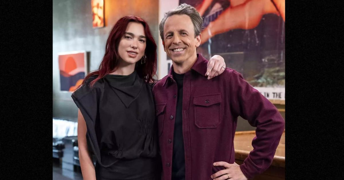 Dua Lipa on the sets of the 'Late Night With Seth Meyers' show(Late Night With Seth Meyers)