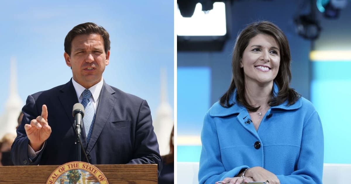 Ron DeSantis claims his opponent Nikki Haley cannot be 'trusted' (Getty Images)