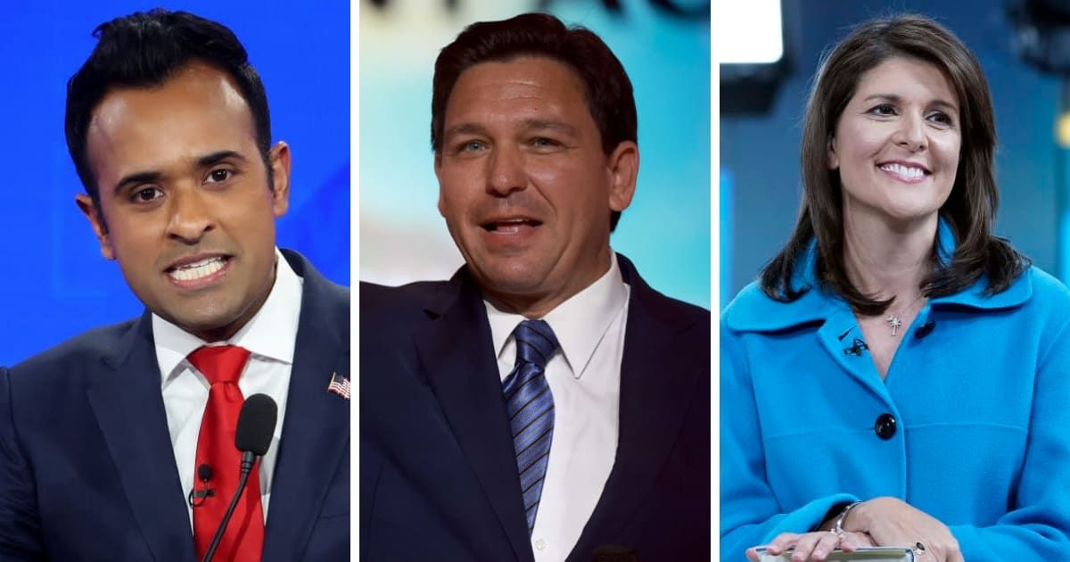 Vivek Ramaswamy's latest prediction said Nikki Haley would choose Ron DeSantis as her VP (Getty Images)