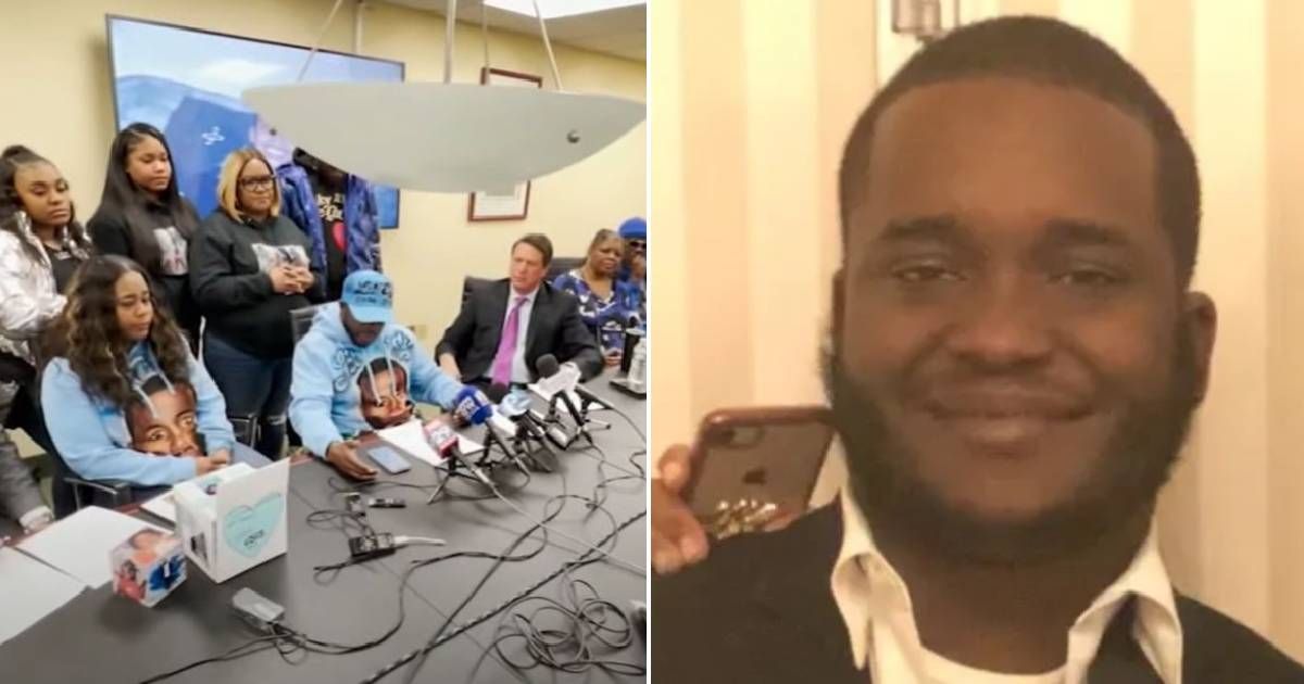 Eric Harrison's family (L) to sue the shoplifter after their son (R) was murdered (WPVI/YouTube, GoFundMe)