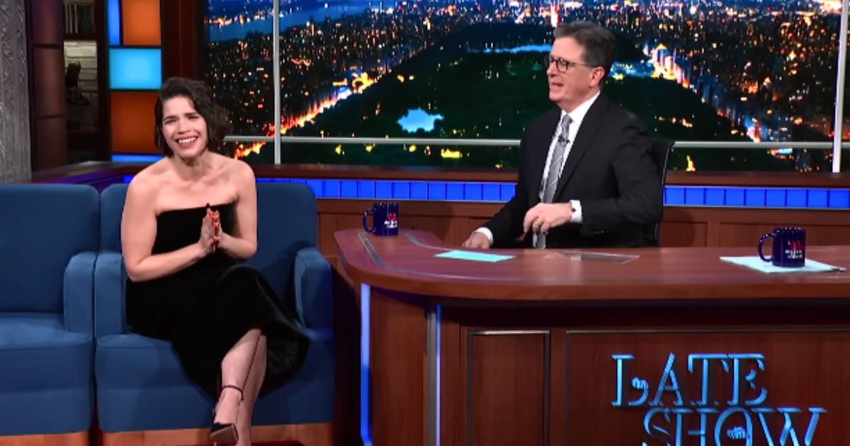 'Barbie' star America Ferrera graced the 'Late Show with Stephen Colbert' stage (@ColbertLateShow/Youtube)