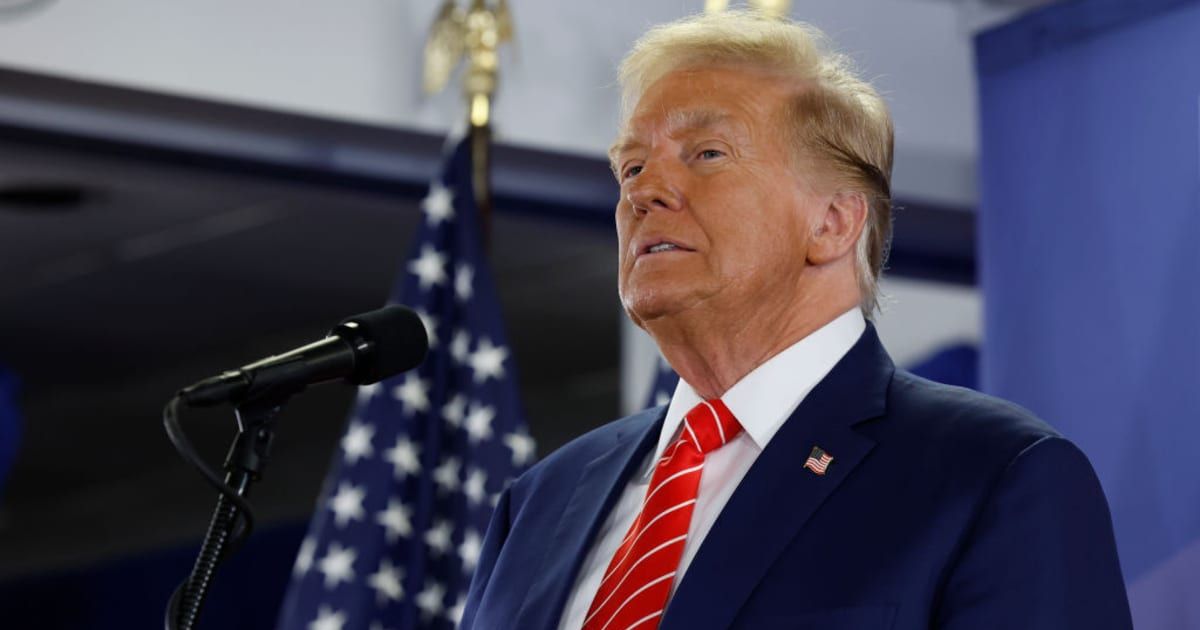 Former US President Donald Trump speaks at a campaign event on January 6, 2024, in Newton, Iowa (Anna Moneymaker/Getty Images)