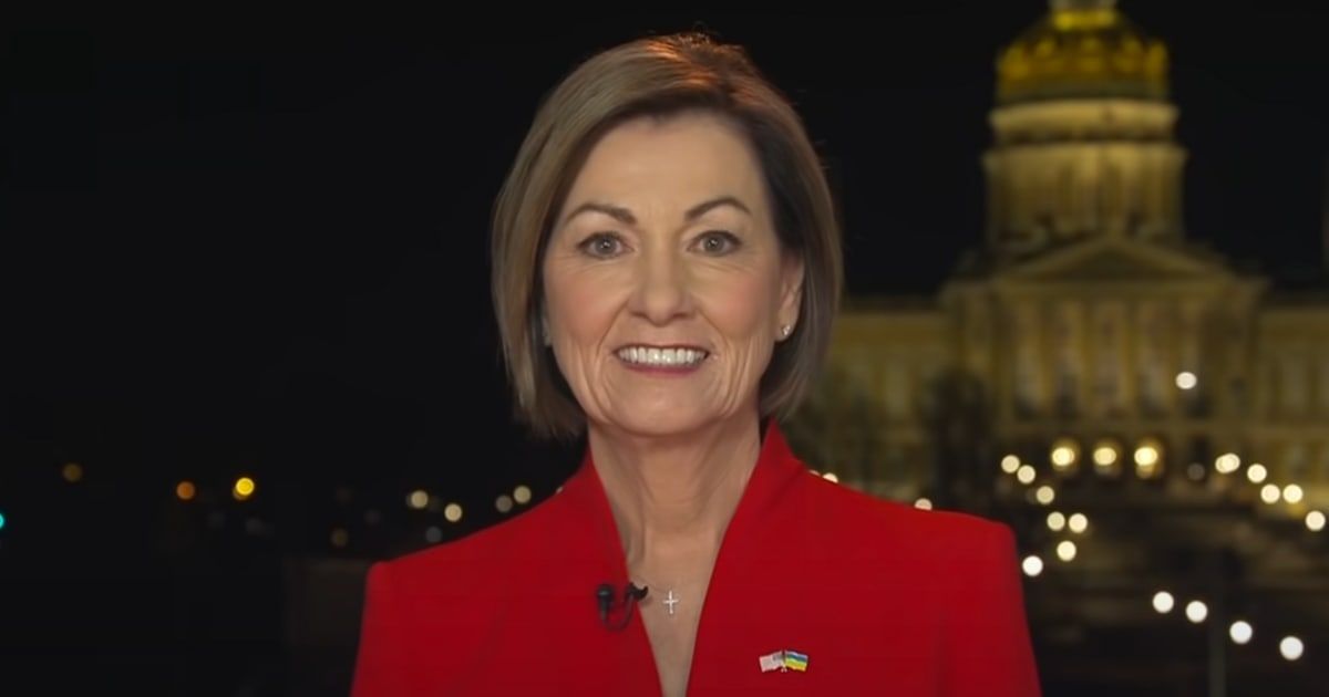 Iowa's Republican Governor Kim Reynolds created a burner X account that was used to praise Florida Governor Ron DeSantis (C-SPAN/Youtube)